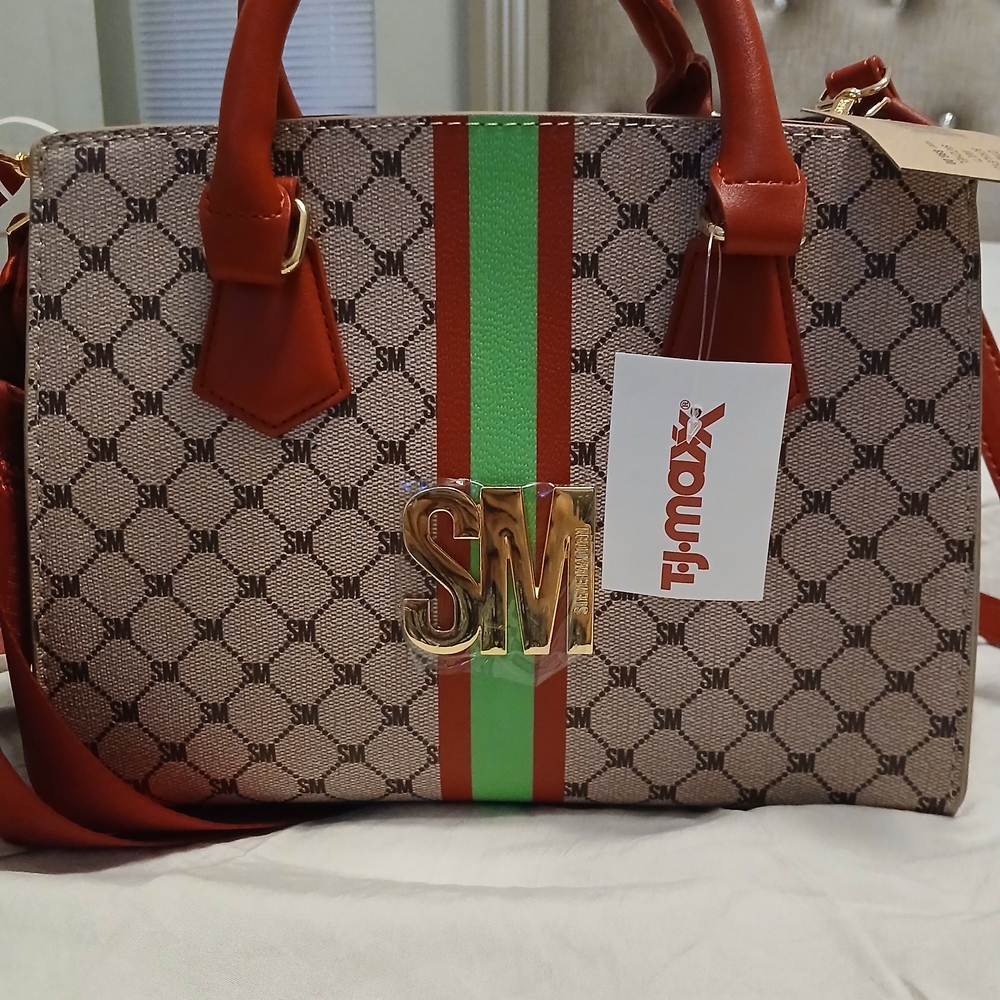 Designer Women's Bag - Brown and Green